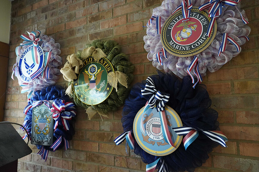 Display badges for veterans- Arbors at Pomeroy
