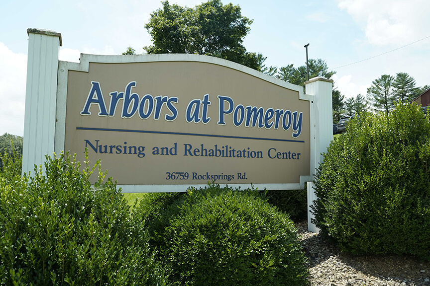Arbors at Pomeroy sign in main entrance- Arbors at Pomeroy